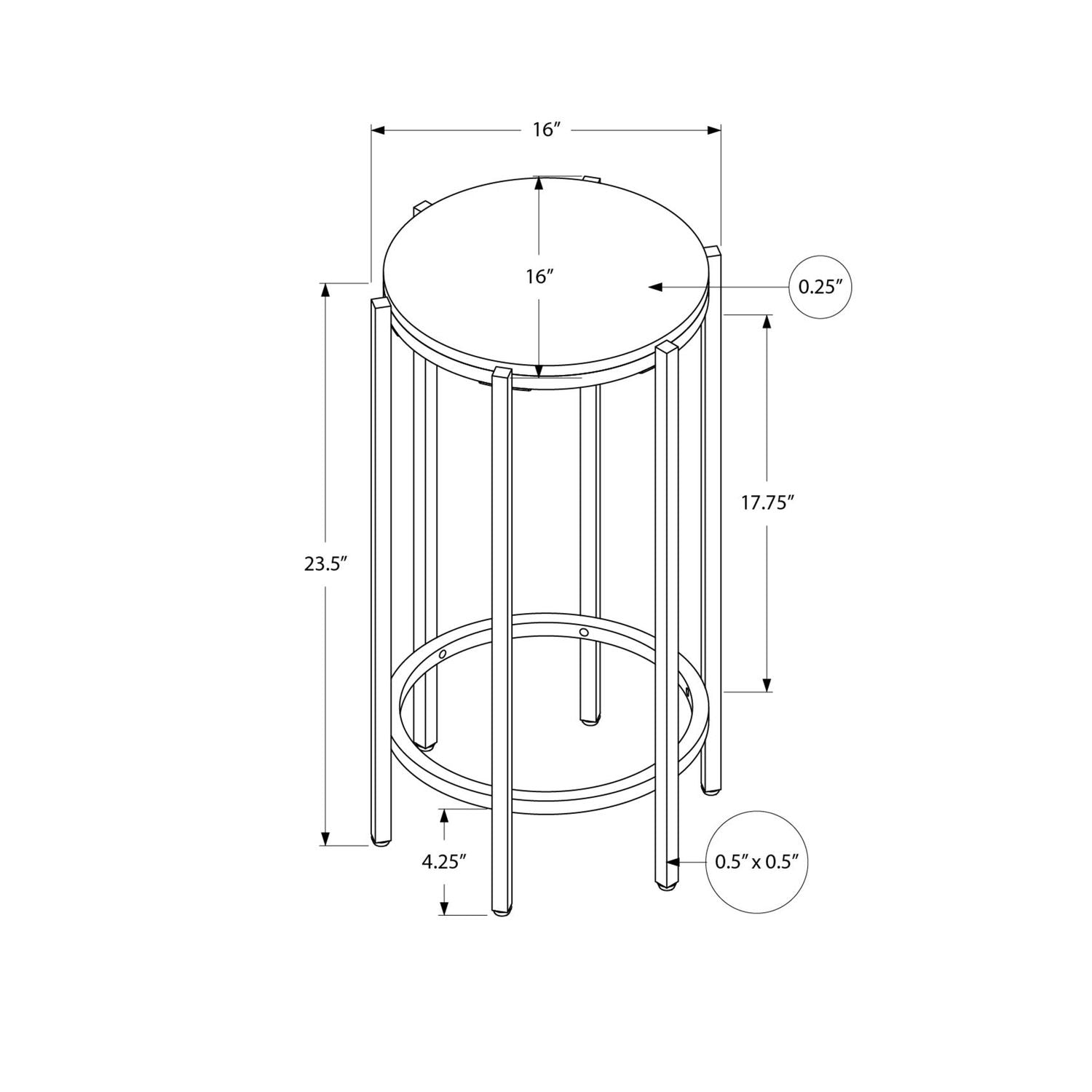 Round Accent Table For Living Room - Black