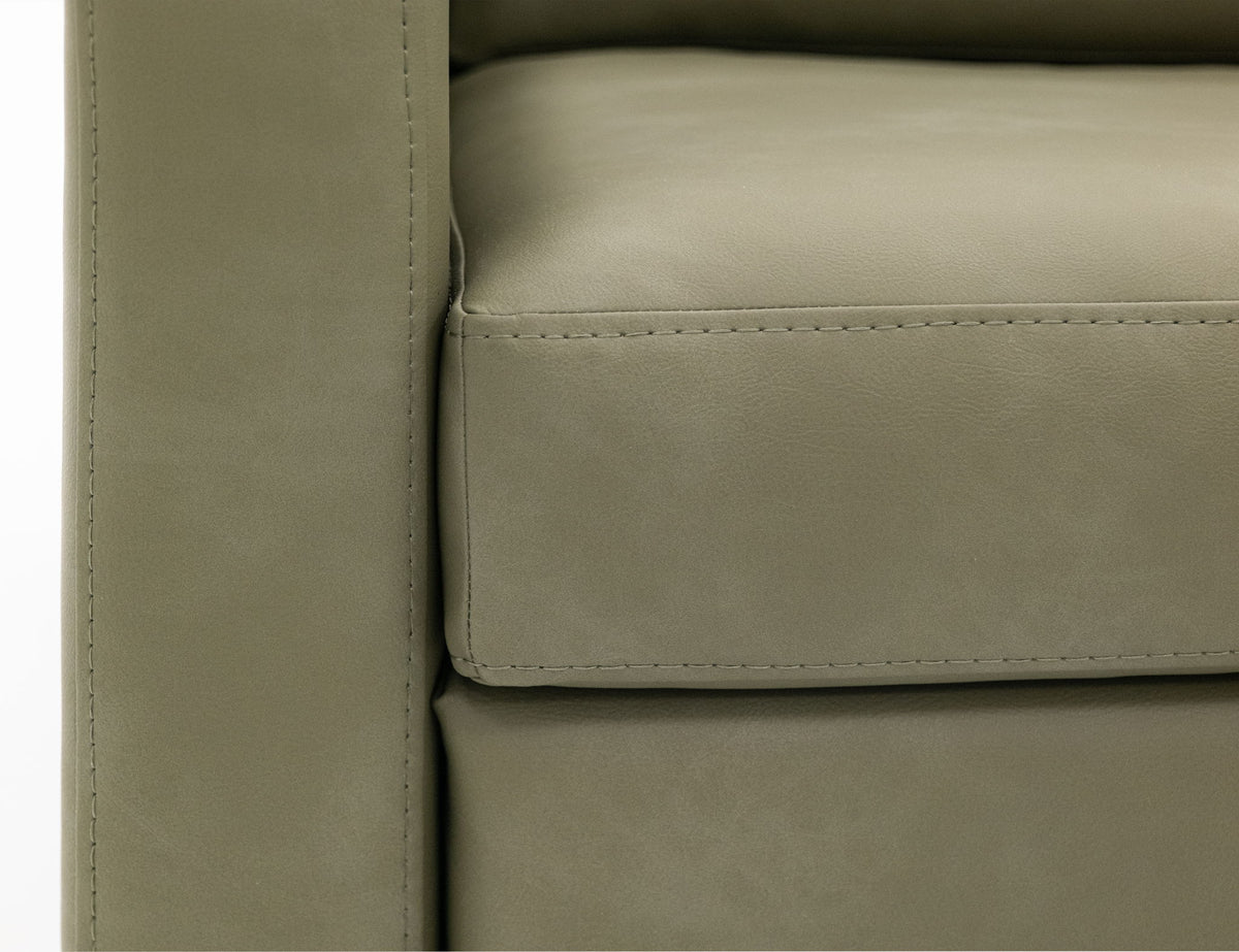 Natural Teca - Armchair - Olive Green