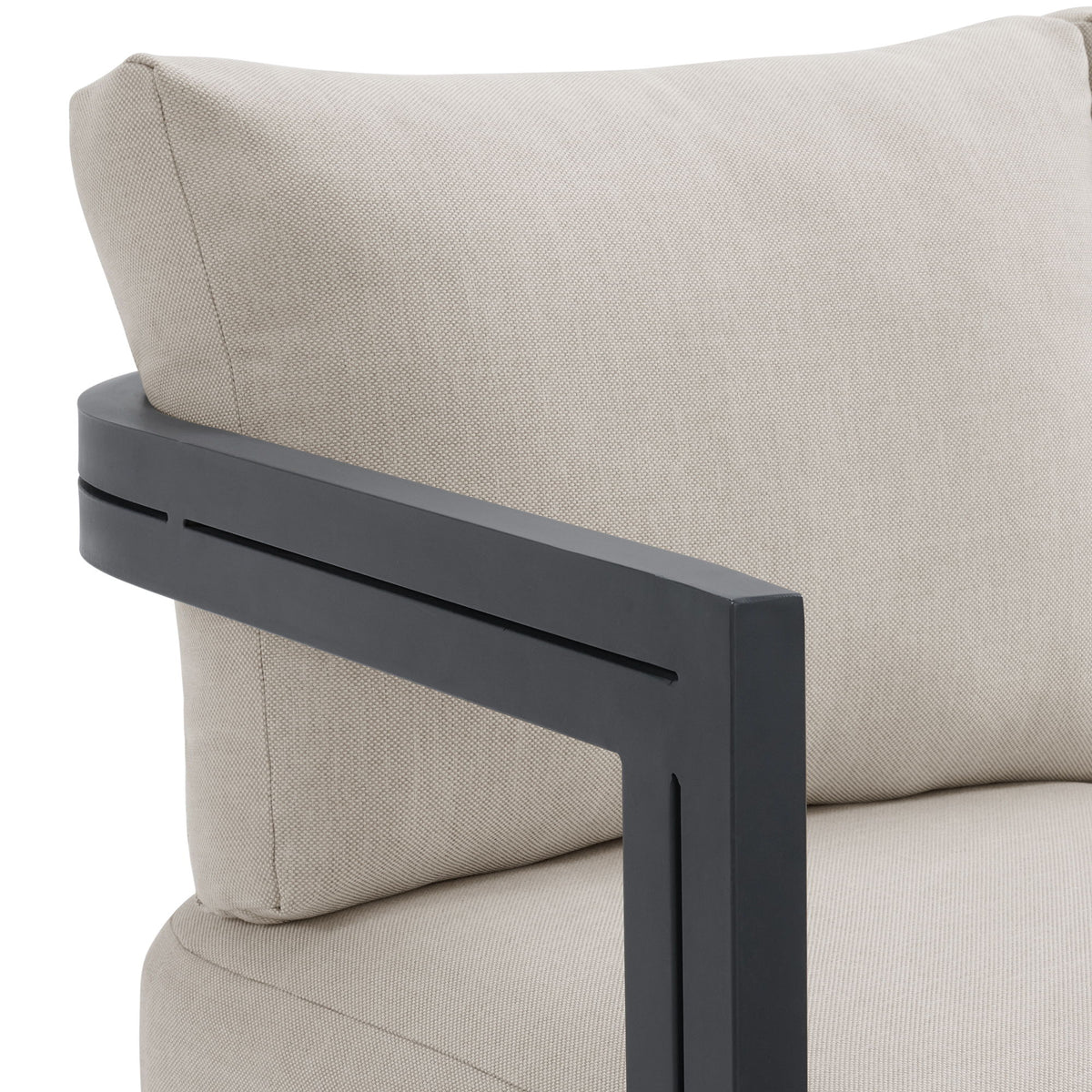 Playa - Sofa With 2 Pillows - Dark Gray / Beige