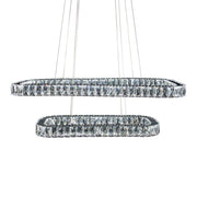Michael Amini Lighting - Enterprise Modern Rectangular Crystal Chandelier - Chrome