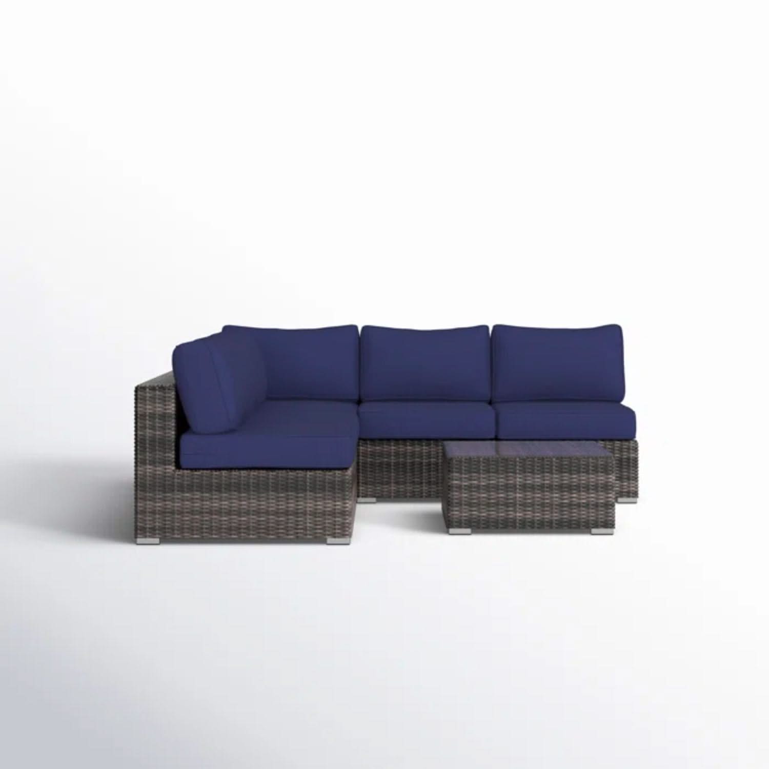 Seating Set With Cushions Handcrafted Wicker Design