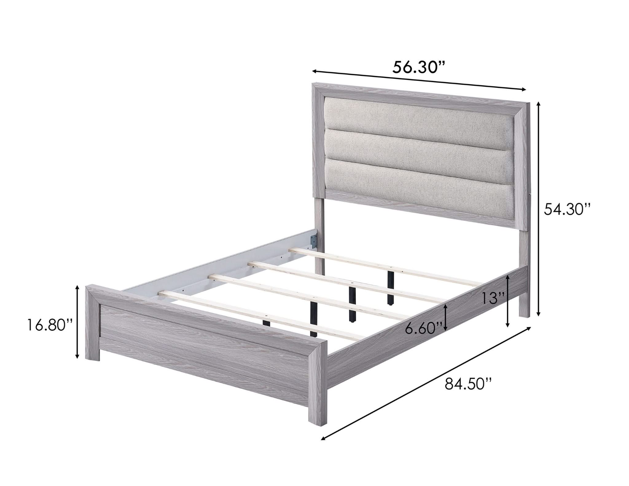 Adelaide - Full 4 Piece Upholstered Bedroom Set - Drift Wood