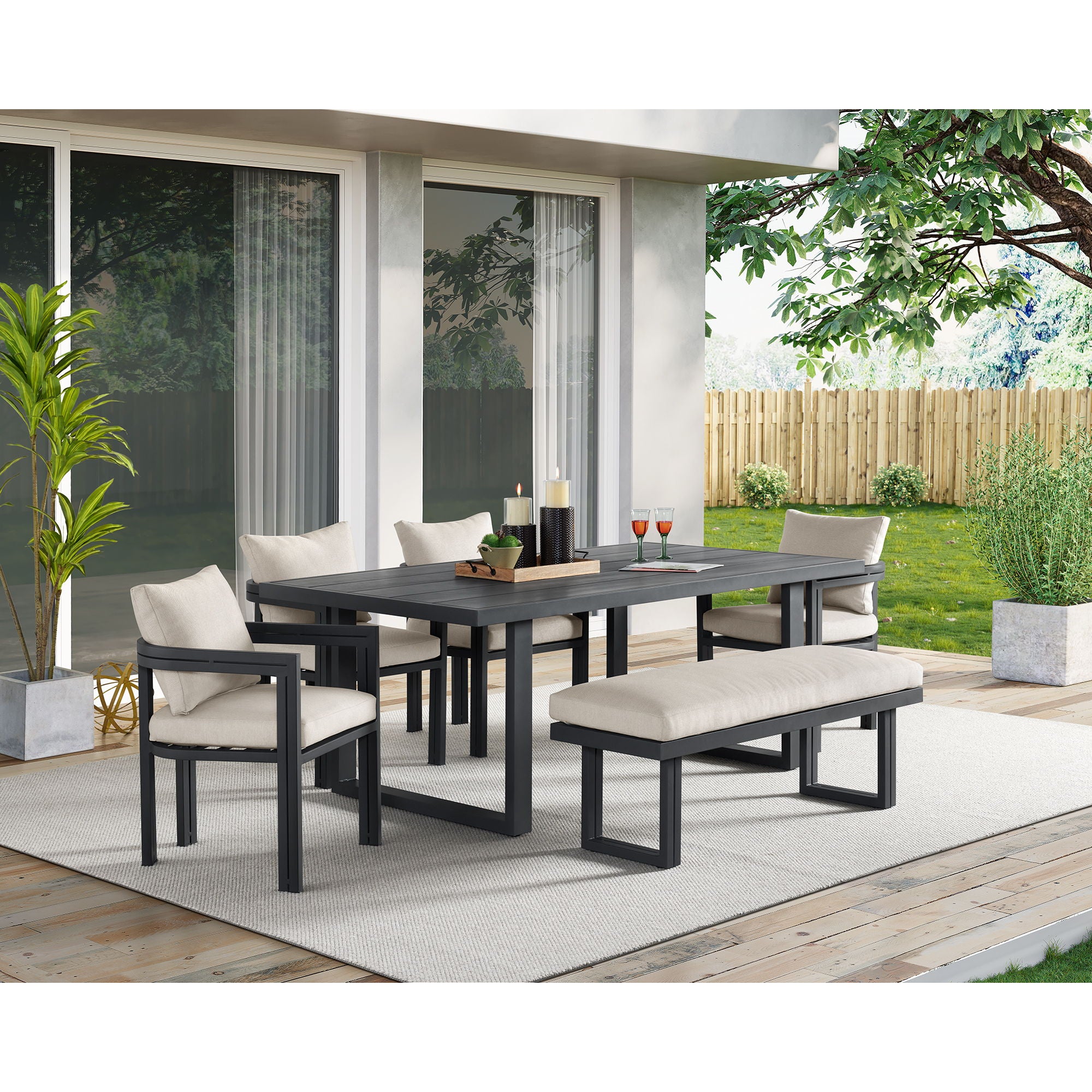 Playa - Dining Chair (Set of 2) - Dark Gray / Beige