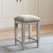 Heartland - Upholstered Console Stool - Antique White / Tobacco Tops