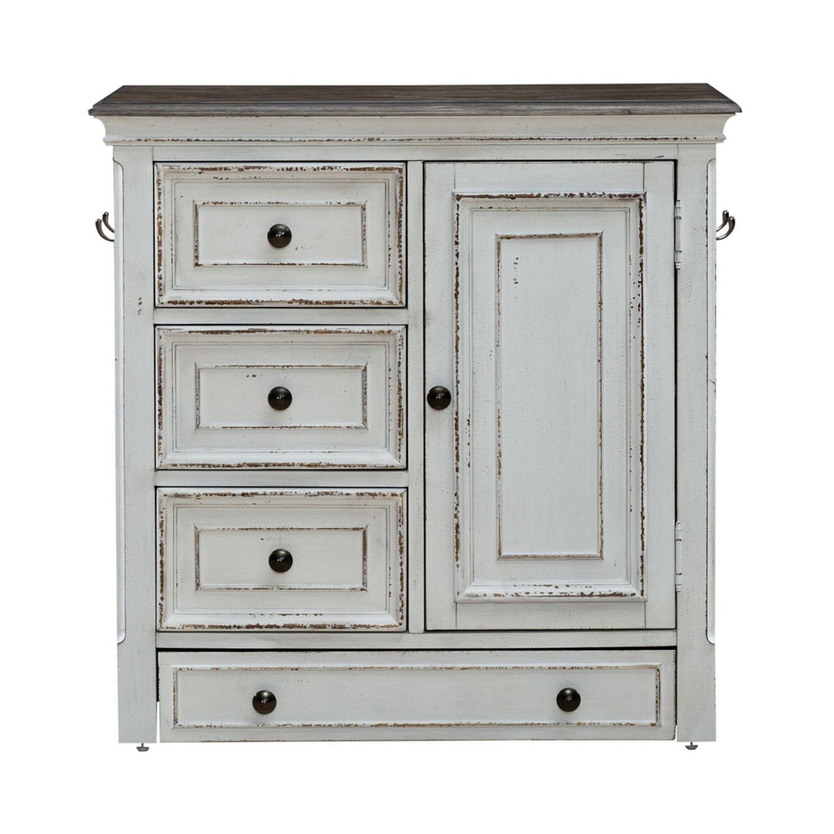 Magnolia Manor - Pet Feeder Cabinet - Antique White