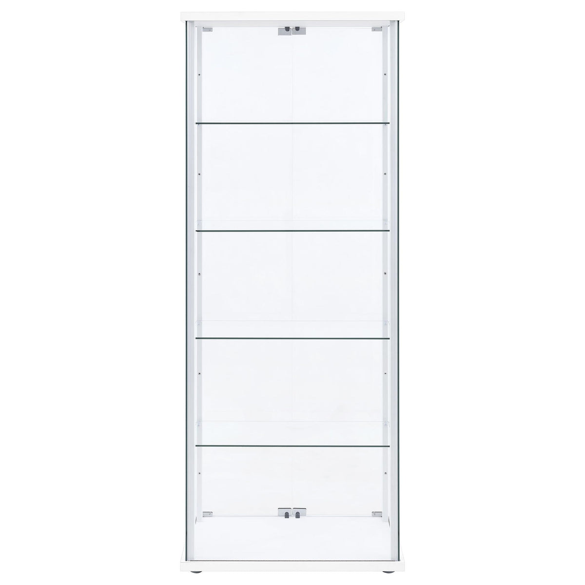 Delphinium 4-Shelf Clear Glass Curio Display Cabinet White