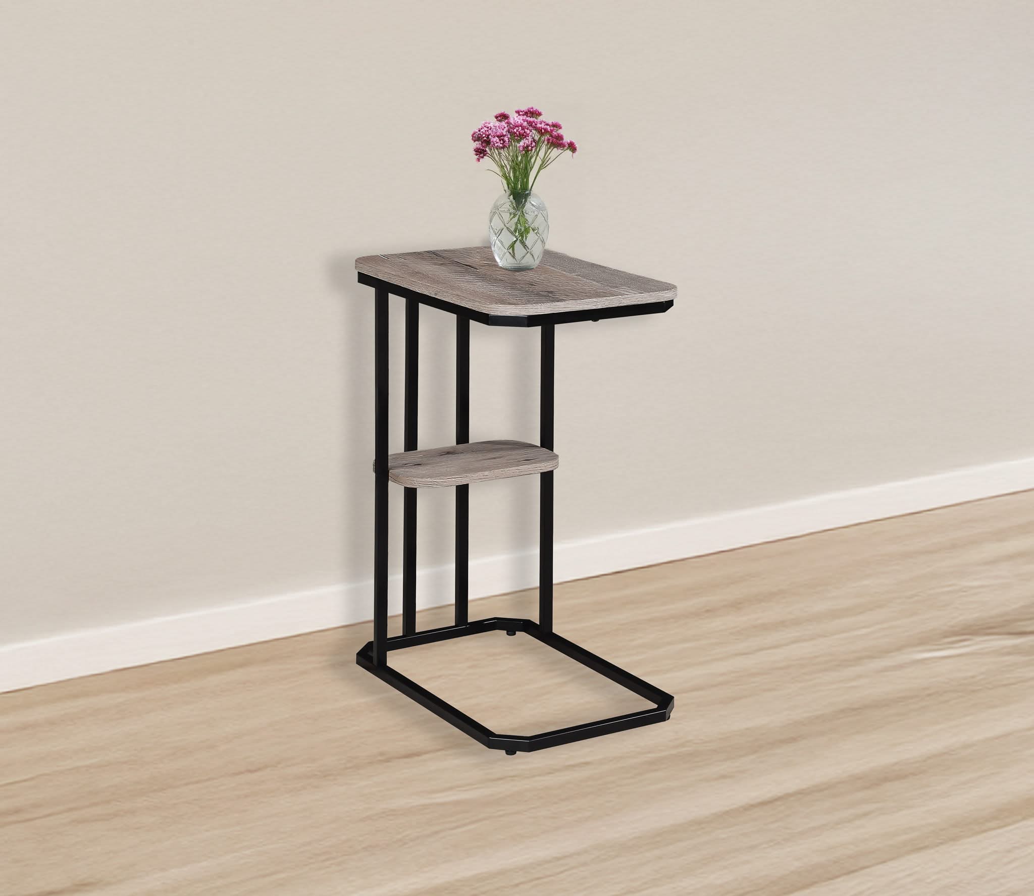 Ida - Chairside Table - Weathered Gray