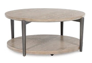 Aragon Light Brown Contemporary Round Coffee Table