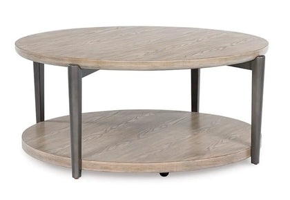 Aragon Light Brown Contemporary Round Coffee Table