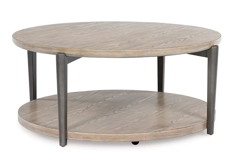 Aragon Light Brown Contemporary Round Coffee Table