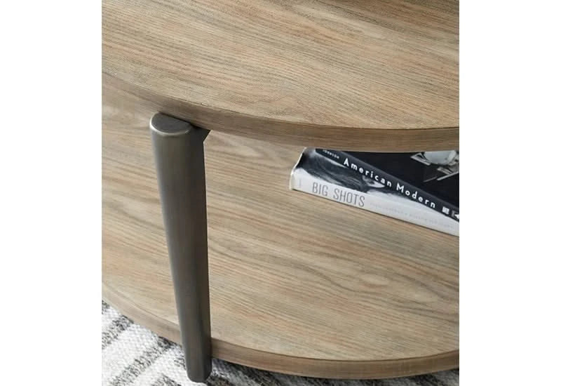 Aragon Light Brown Contemporary Round Coffee Table