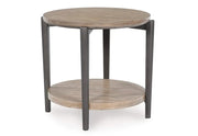 Aragon Light Brown Contemporary Round End Table