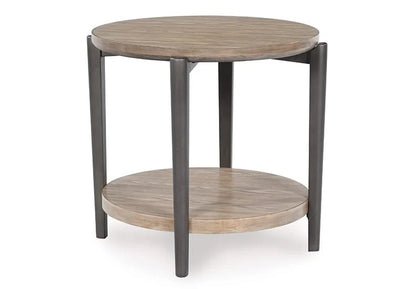 Aragon Light Brown Contemporary Round End Table