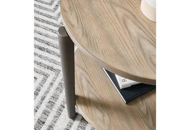 Aragon Light Brown Contemporary Round End Table
