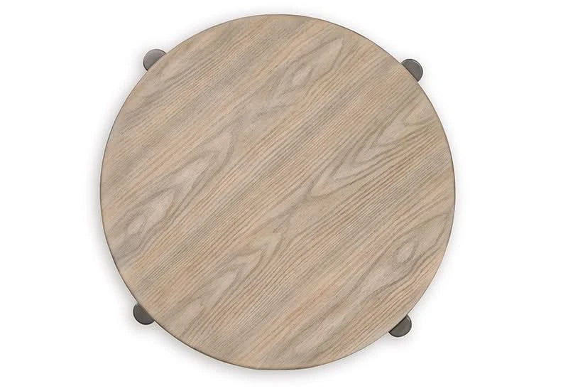 Aragon Light Brown Contemporary Round End Table