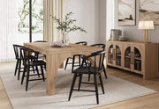 Archdale Wooden Contemporary 7 PC Dining Set Includes 88" Table and 6 Black Urban Dining Chairs