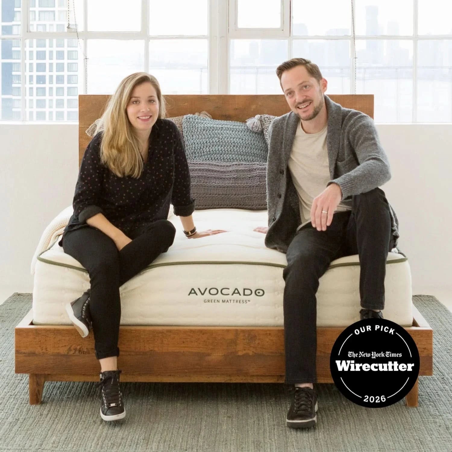 Avocado Green Organic Medium Tight Top Mattress with Certified Latex Hybrid Support