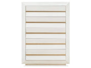 Atlantic White 5 Drawer Chest Tall Storage with Sculpted Modern Design