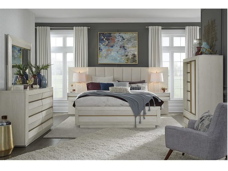Atlantic White 5 Drawer Chest Tall Storage with Sculpted Modern Design