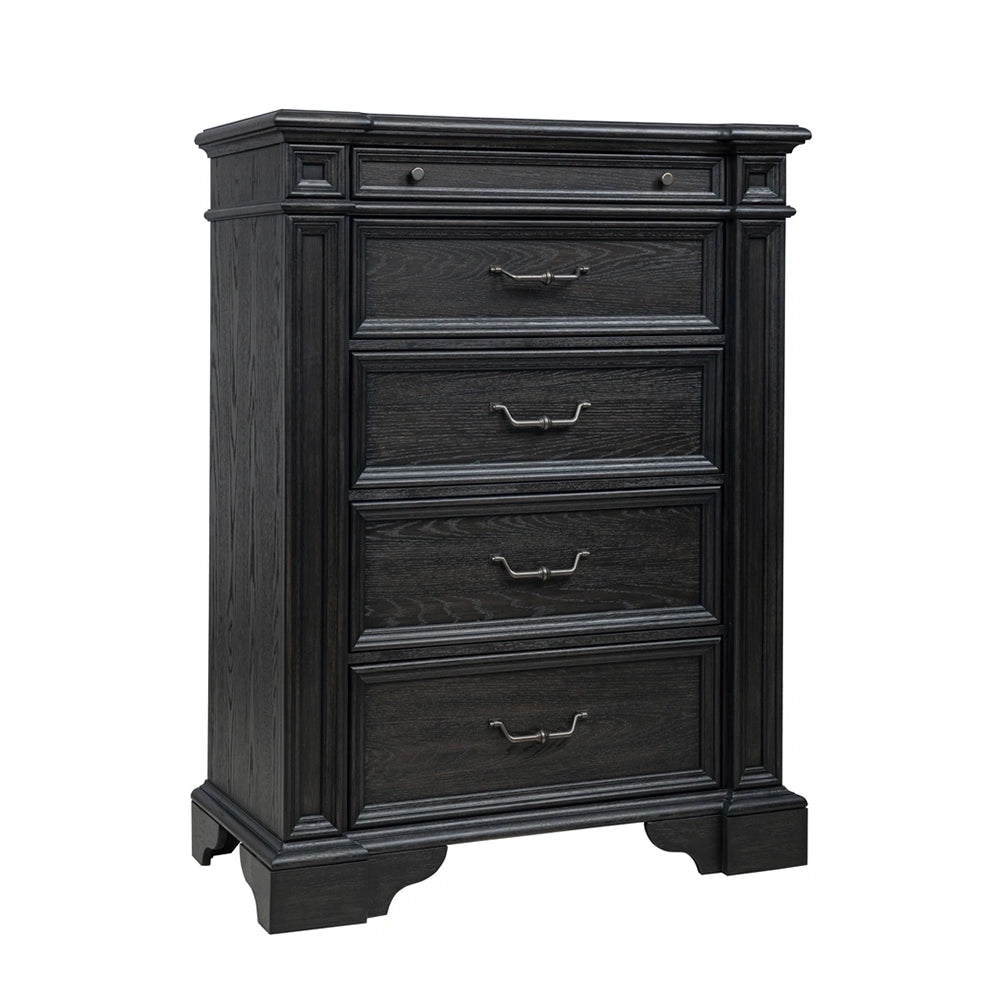 Palisade Brown Contemporary 5 Drawer Chest with Spacious Storage