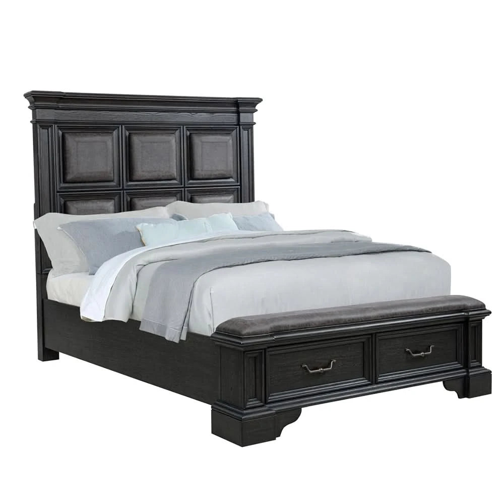 Palisade Brown Contemporary 5PC Bedroom Set with Bed (Headboard, Footboard, Rails), Dresser and Mirror