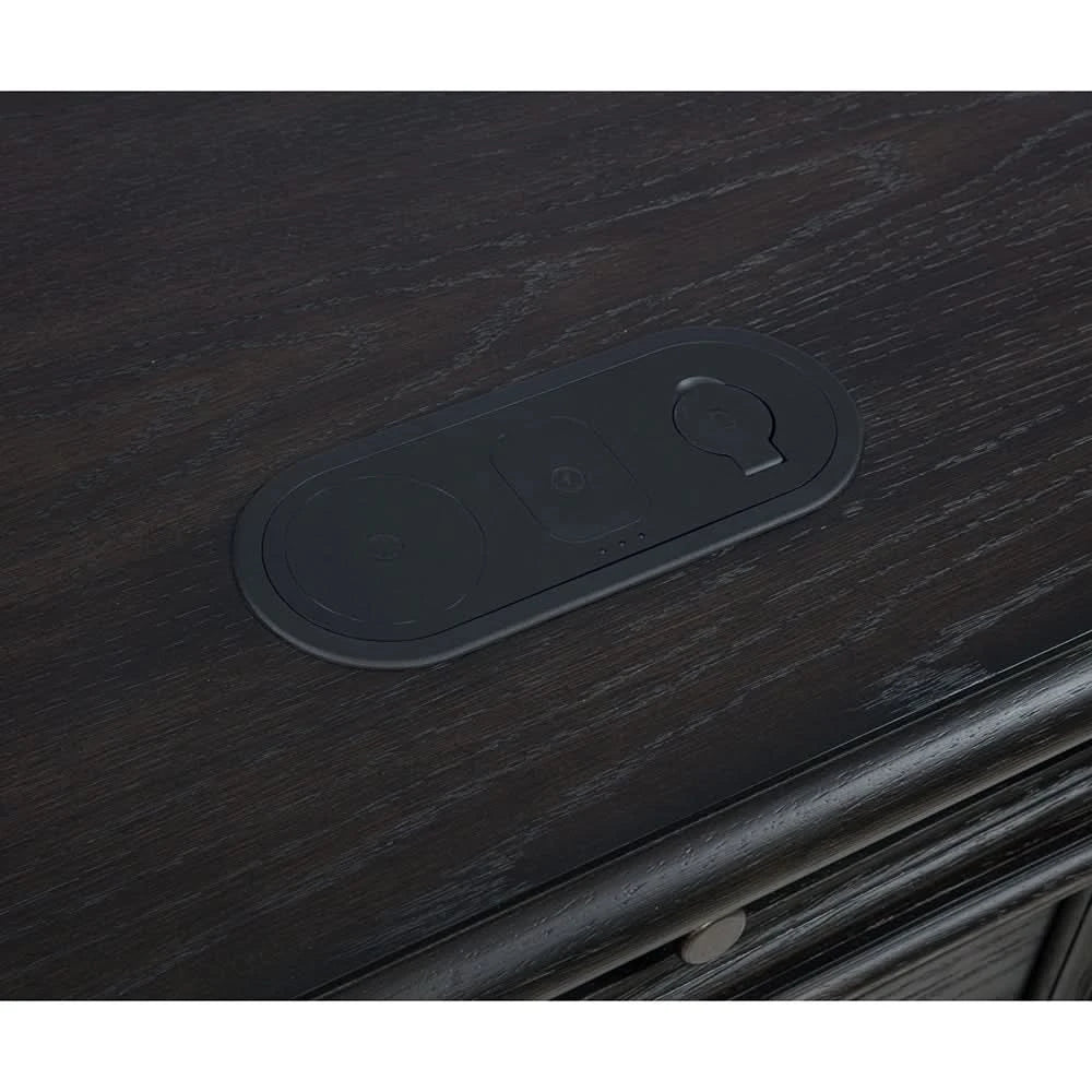 Palisade Brown Contemporary Nightstand with USB and LED Lighting