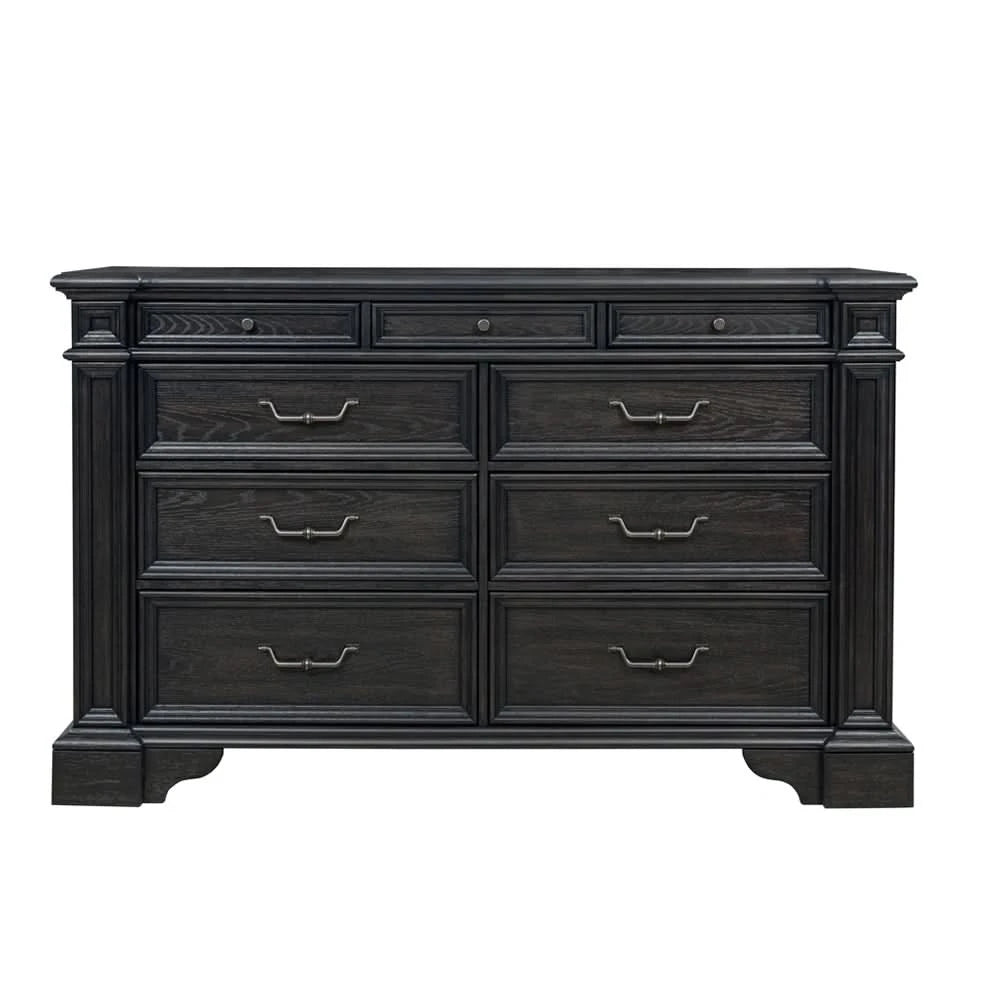 Palisade Brown Contemporary 5PC Bedroom Set with Bed (Headboard, Footboard, Rails), Dresser and Mirror