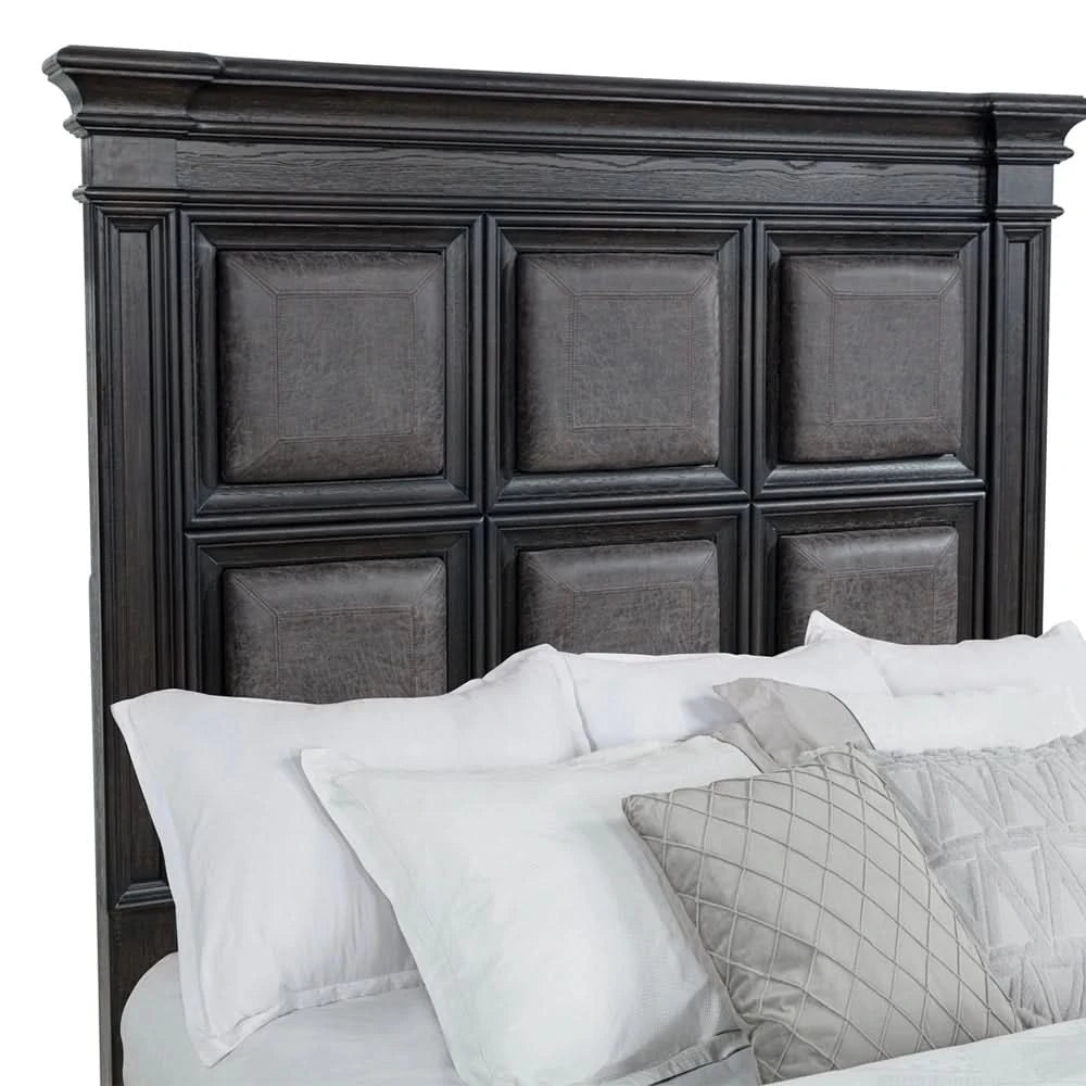 Palisade Brown Contemporary 5PC Bedroom Set with Bed (Headboard, Footboard, Rails), Dresser and Mirror