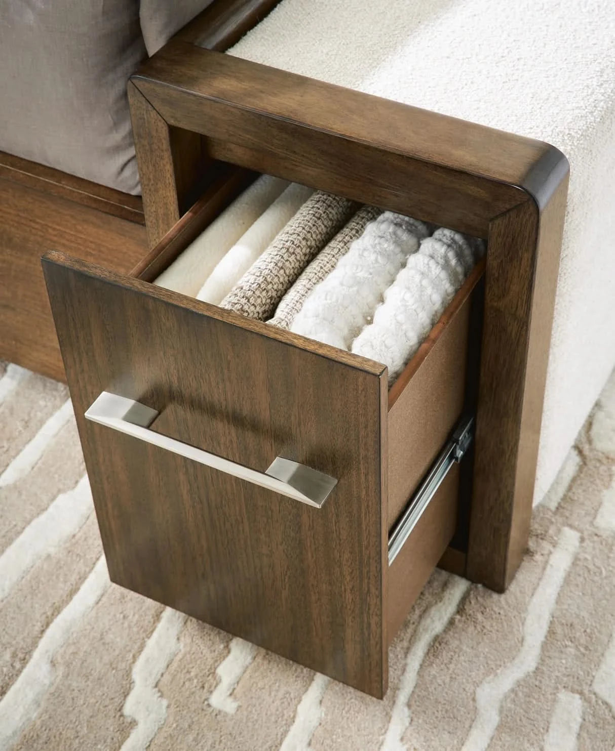 Archives Brown Contemporary 5-Piece Storage Bedroom Set with Upholstered Bed