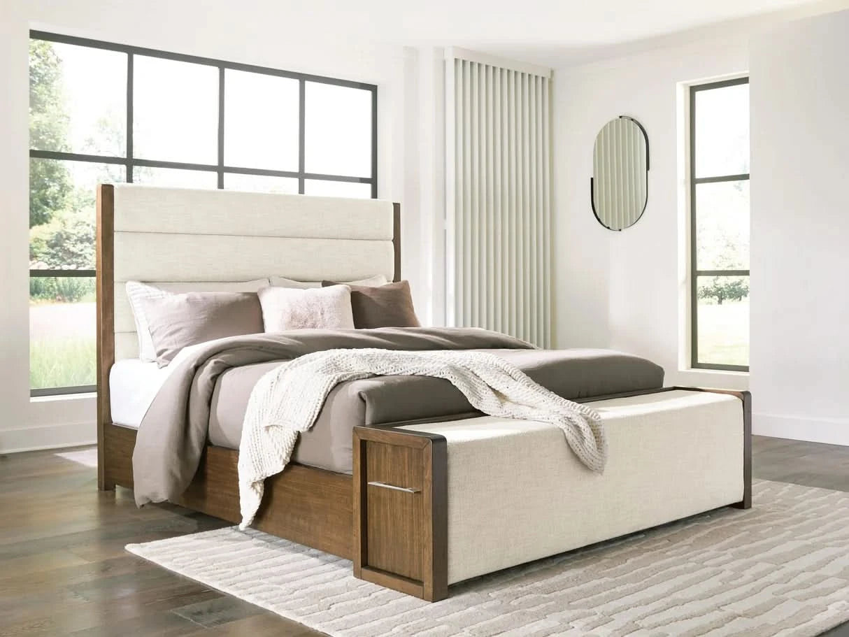 Archives Brown Contemporary 5-Piece Storage Bedroom Set with Upholstered Bed