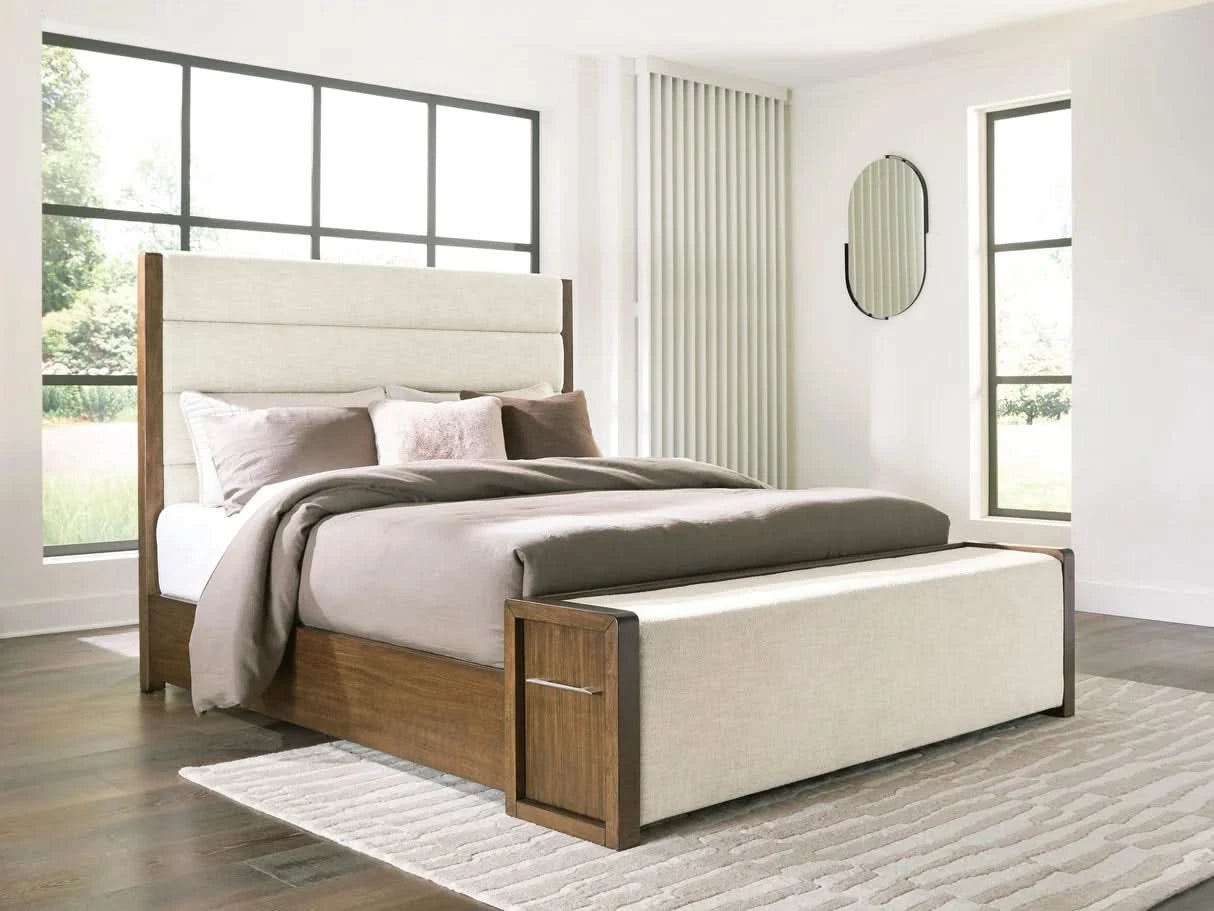 Archives Brown Contemporary 5-Piece Storage Bedroom Set with Upholstered Bed