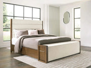 Archives Brown Contemporary Queen or King Storage Bed with Upholstered Headboard