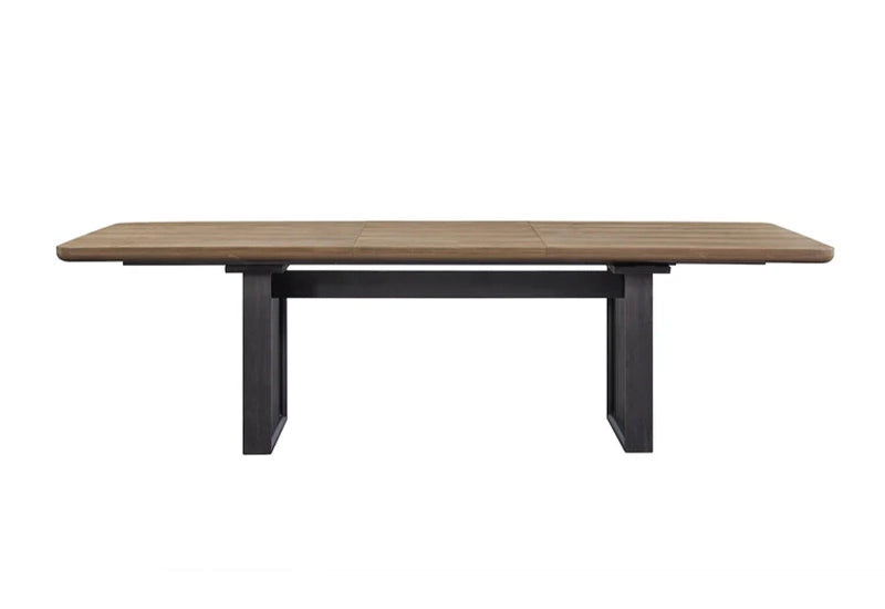 Banyan Natural Double Pedestal Dining Table with Black Base