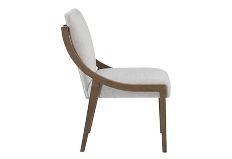 Banyan Natural Wood Sling Dining Chair with Cushioned Seat and Back