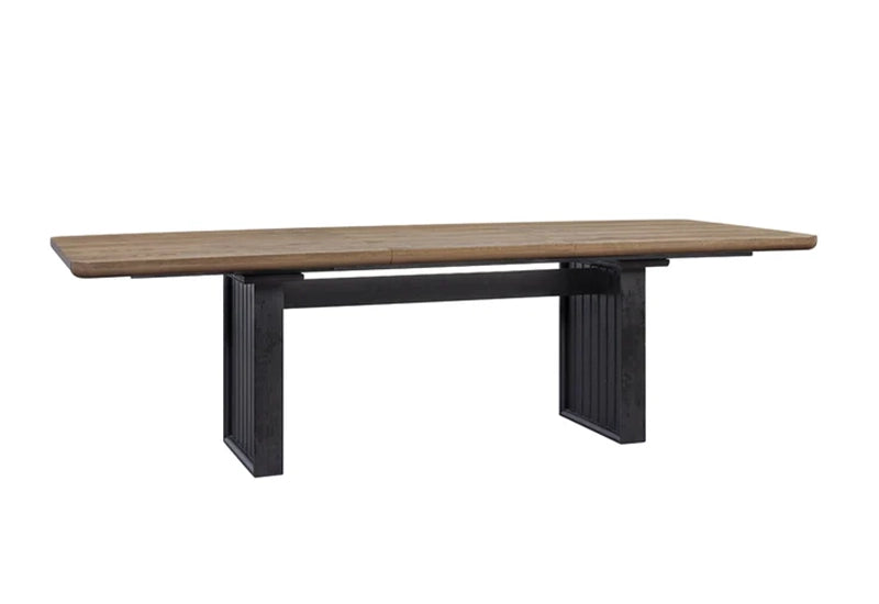 Banyan Natural Double Pedestal Dining Table with Black Base