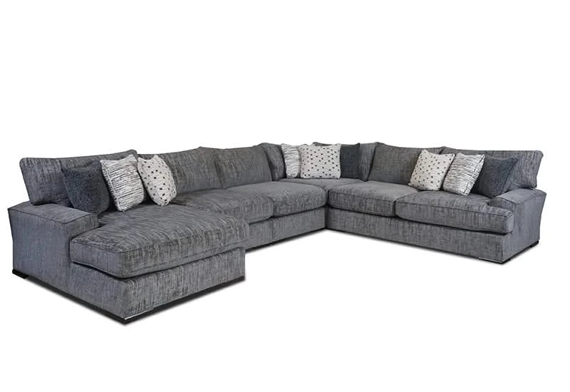 Bella Stonewash Contemporary 3PC Sectional with Plush Cushions
