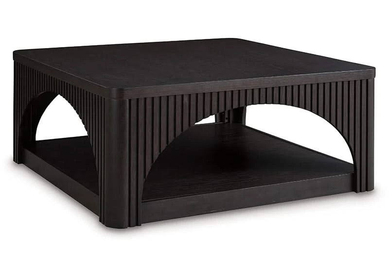 Bailey Black Contemporary Square Coffee Table