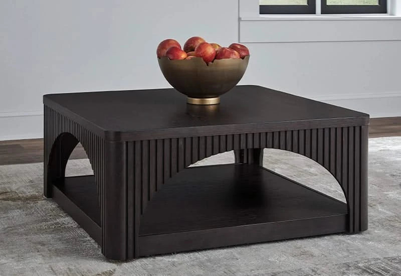 Bailey Black Contemporary Square Coffee Table