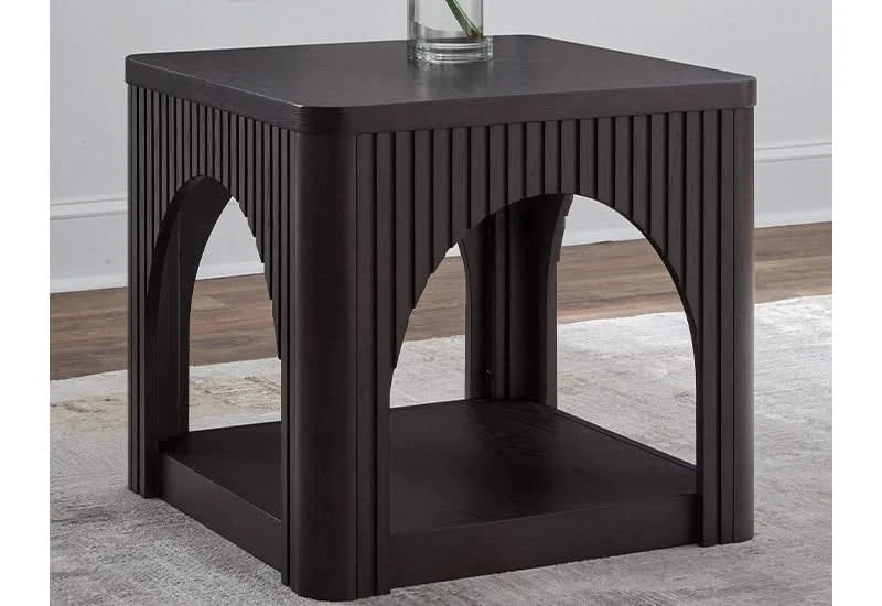 Bailey Black Contemporary Square End Table