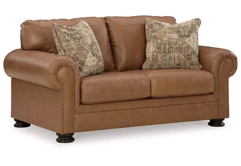 Beau Silt Top Grain Leather Traditional Loveseat
