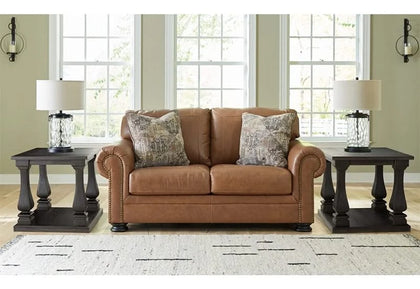 Beau Silt Top Grain Leather Traditional Loveseat