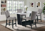 Beckley Marble Counter Height Dining Set with 6 Upholstered Stools