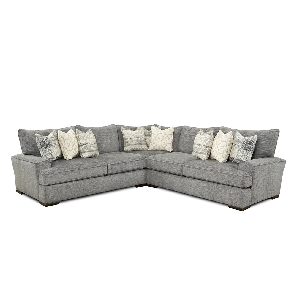 Bella Stonewash Contemporary 3PC Sectional with Plush Cushions