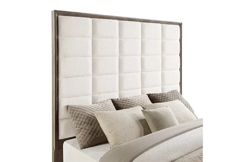 Boulevard Taupe Oak Modern Bed Includes Headboard, Footboard and Rails