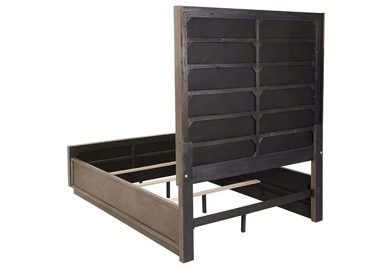 Boulevard Taupe Oak Modern Bed Includes Headboard, Footboard and Rails