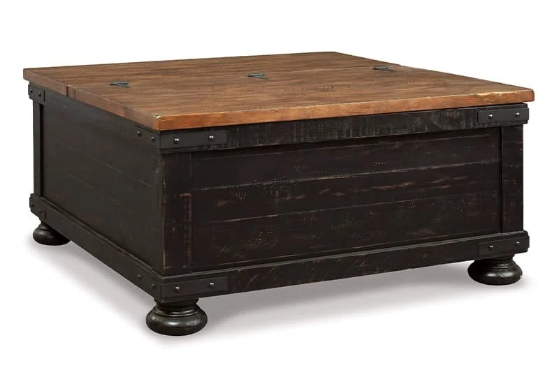 Cancun Two Tone Rustic Square Lift Top Coffee Table