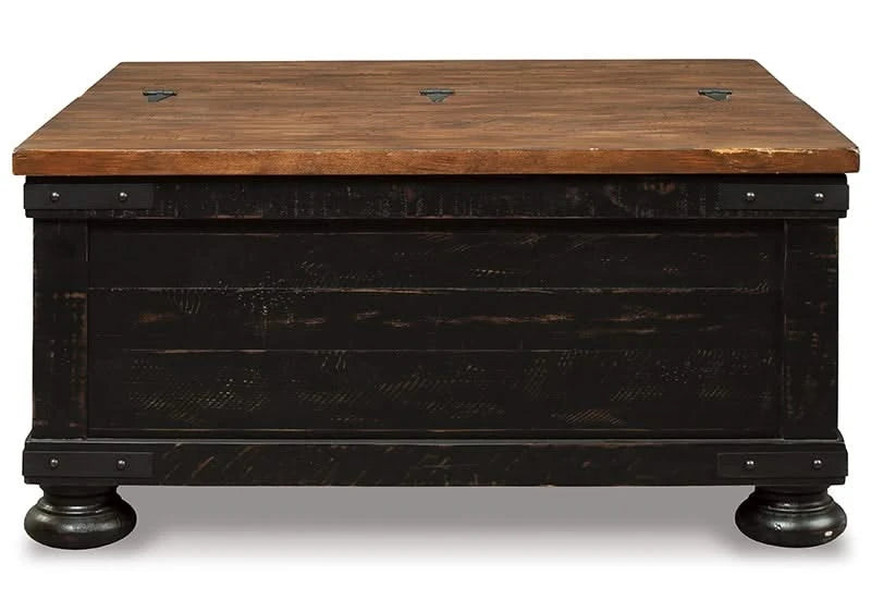 Cancun Two Tone Rustic Square Lift Top Coffee Table