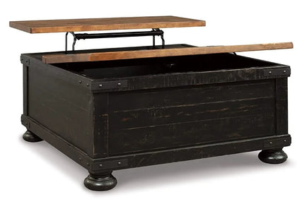 Cancun Two Tone Rustic Square Lift Top Coffee Table