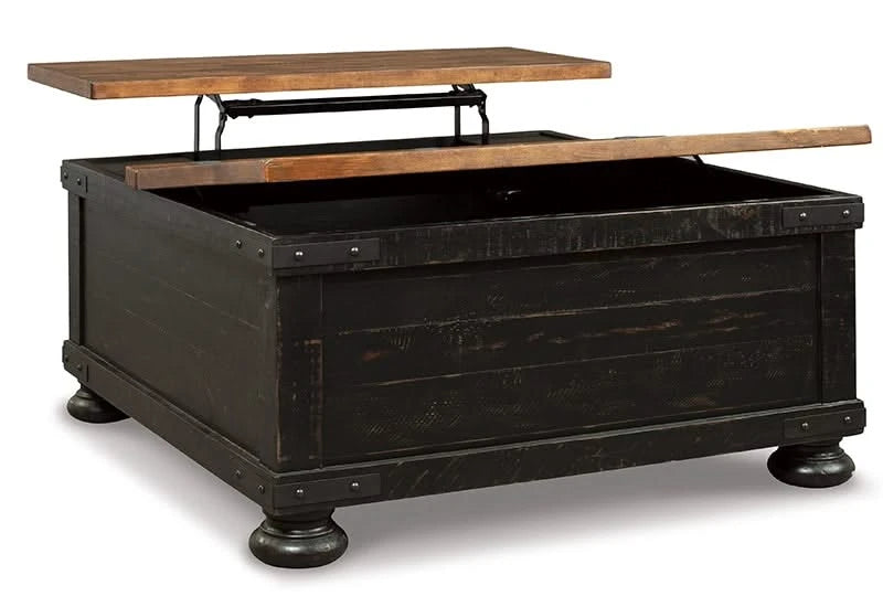 Cancun Two Tone Rustic Square Lift Top Coffee Table