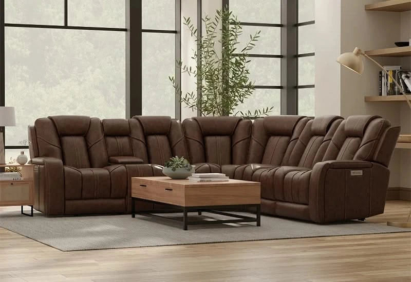 Capriccio Smoke 6-Piece Power Sectional with Reclining Comfort